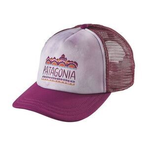 Patagonia Femme Fitz Roy Trucker Hat Red Wine Tie Dye Snapback Mesh Cap